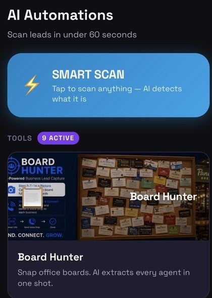 Real AI Automations Smart Scan screen