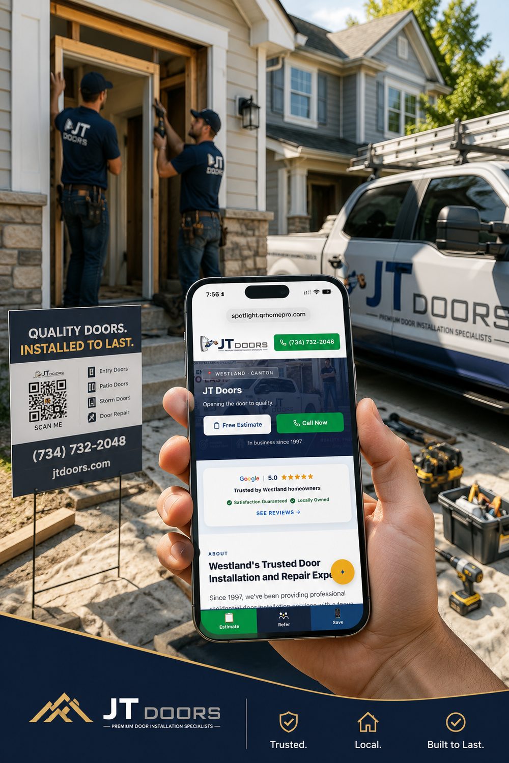 A real Spotlight AI website open on a phone at a jobsite