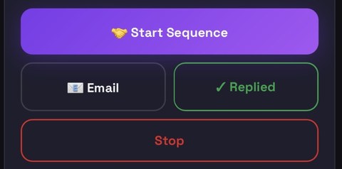 Real Start Sequence / Email / Stop buttons